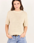BY ROSA LOVEABLE TAPE YARN KNIT TEE