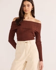MINKPINK ZOE OFF SHOULDER KNIT TOP