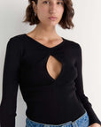 STAPLE THE LABEL MIRA TWIST KNIT TOP