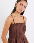 STORIES BE TOLD MAUI PLEATED BODICE STRAPPY MINI DRESS
