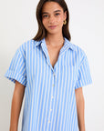 STORIES BE TOLD MYKONOS SHORT SLEEVE MINI SHIRT DRESS