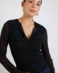 AMONG THE BRAVE NETWORK MESH KEYHOLE LS TOP