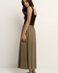 RE:UNION OBSIDIAN SQAURE NECK CONTRAST MIDI DRESS