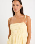 IVY + JACK OFFSHORE BUTTER SHIRRED STRAPPY MAXI DRESS