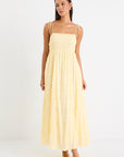 IVY + JACK OFFSHORE BUTTER SHIRRED STRAPPY MAXI DRESS