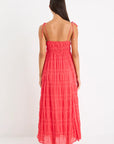 IVY + JACK OFFSHORE POPPY COTTTON SHIRRED STRAPPY MAXI DRESS