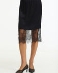 BLAK PARISIAN GIRL SATIN LACE SKIRT