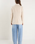 RE:UNION PILLAR CREAM LINEN 2 BUTTON BLAZER