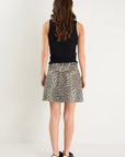 AMONG THE BRAVE SUNNY LEOPARD MINI DENIM SKIRT