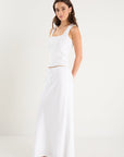 AMONG THE BRAVE SUMMIT WHITE TIE WAIST BIAS MAXI SKIRT