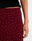 STORIES BE TOLD EMPORIUM POLKA DOT SATIN BIAS CUT MIDI SKIRT