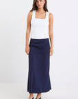 RE:UNION BLISS LINEN BIAS MIDI SKIRT