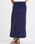 RE:UNION BLISS LINEN BIAS MIDI SKIRT