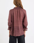 AMONG THE BRAVE PROSPECT TIE FRONT MID SLEEVE TOP