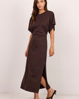RE:UNION PULSE COTTON GATHERED WAIST DETAIL SHORT SLEEVE DRESS