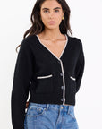 IVY + JACK RAPPORT V NECK CONSTRAST EDGE CARDIGAN