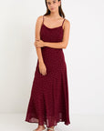STORIES BE TOLD REIGN POLKA GEORGETTE STRAPPY MAXI DRESS