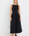 STORIES BE TOLD RESULTS COTTON STRUCTURED SLEEVELESS MAXI DRESS