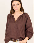 RE:UNION REVOLUTIONARY LINEN RELAXED LONG SLEEVE TOP
