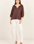 RE:UNION REVOLUTIONARY LINEN RELAXED LONG SLEEVE TOP