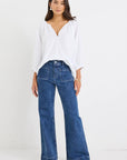 REUNION REVOLUTIONARY LINEN RELAXED LS TOP