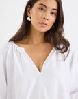 REUNION REVOLUTIONARY LINEN RELAXED LS TOP