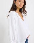 REUNION REVOLUTIONARY LINEN RELAXED LS TOP