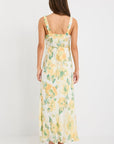 BY ROSA ROMANCE HONEY FLORAL CRINKLE FABRIC STRAPPY FLOATY MAXI DRESS
