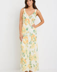 BY ROSA ROMANCE HONEY FLORAL CRINKLE FABRIC STRAPPY FLOATY MAXI DRESS