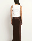 IVY + JACK ROSETTE SATIN BIAS MIDI SKIRT