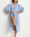 SEA LEVEL VACAY BOHO LONG SHIRT DRESS