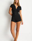 SEA LEVEL ESSENTIALS SHORT SLEEVE MULTIFIT BOYLEG ONE PIECE