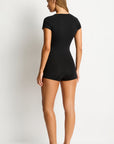 SEA LEVEL ESSENTIALS SHORT SLEEVE MULTIFIT BOYLEG ONE PIECE