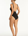 SEA LEVEL BABYLON BOW TIE LONGLINE SCOOP BACK ONE PIECE
