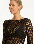 SEA LEVEL CASTAWAY MESH COVER UP BLACK