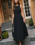 STORIES BE TOLD RESULTS COTTON STRUCTURED SLEEVELESS MAXI DRESS