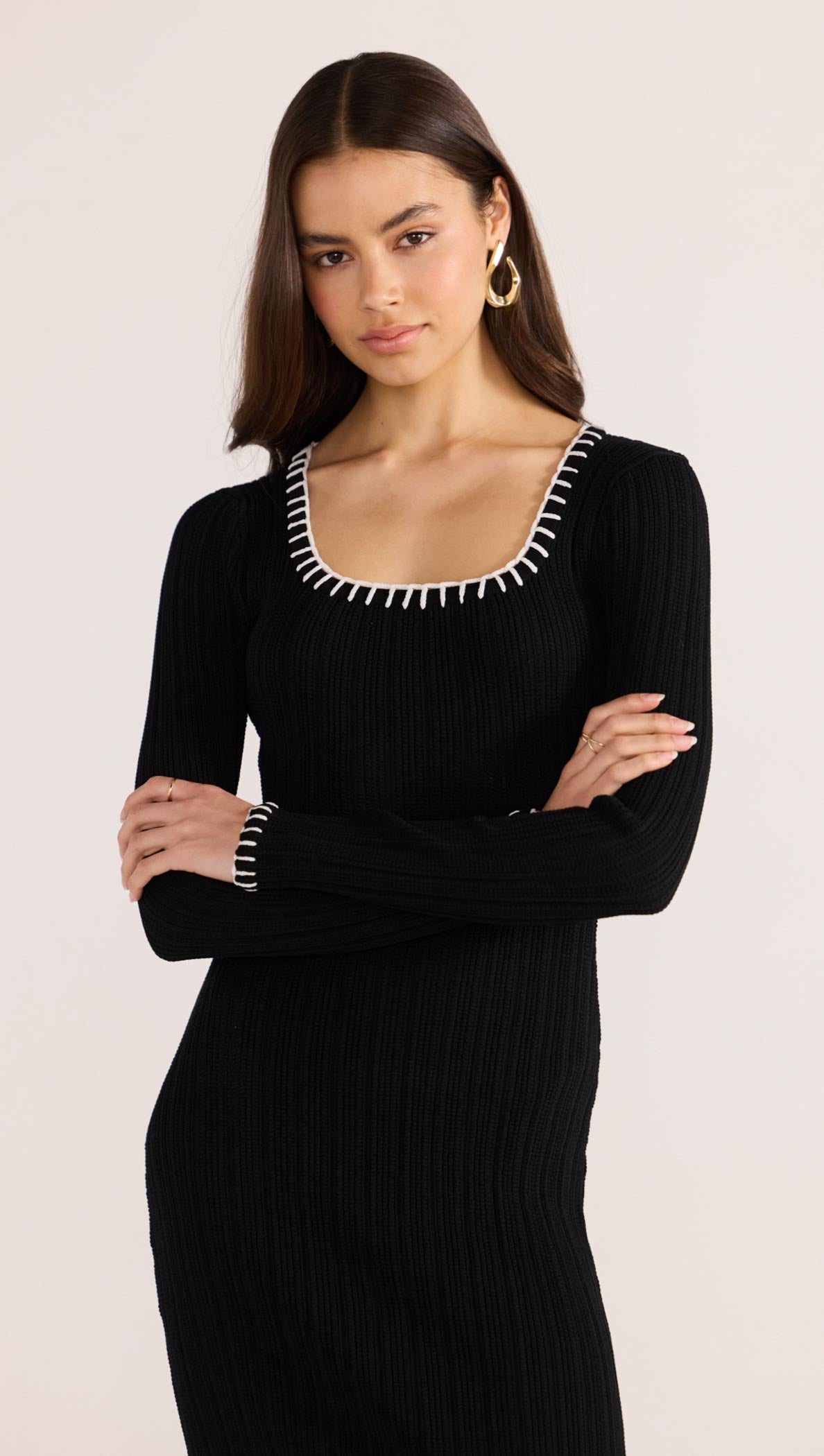 MINK PINK SANA BLANKET STITCH KNIT DRESS – Boutique on Main Street