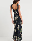 BY ROSA SERENADE FLORRAL TIE STRAPS SLIP MAXI DRESS