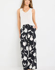 STORIES BE TOLD BENEFICIAL FLORAL FLAT FRONT ELASTIC BACK PANTS