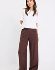 RE:UNION SHELTER LINEN VISCOSE FLAT FRONT WIDE PANTS