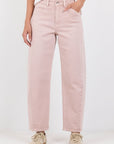 STORIES BE TOLD IDOLISE PALE PINK STRETCH SOFT BARREL JEAN