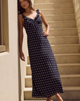 GEORGIA ZOE DELIGHFUL POLKA DOT BIAS SLIP MAXI DRESS