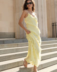 GEORGIA ZOE GALORE BUTTER BIAS RUFFLE SLIP MAXI DRESS