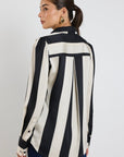 AMONG THE BRAVE SOLIDIFY STRIPE LS BLOUSE