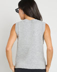 STORIES BE TOLD STAMP CREWNECK KNIT VEST TOP