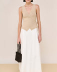 STAPLE THE LABEL MARINE KNIT WRAP TOP