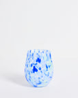 WILLOW & MAE STEMLESS BLUE GREEN SPLATTER WINE GLASS
