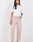 STORIES BE TOLD IDOLISE PALE PINK STRETCH SOFT BARREL JEAN