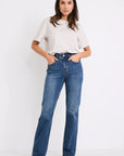 BYROSA SOHO MID HIGH RISE STRAIGHT JEAN