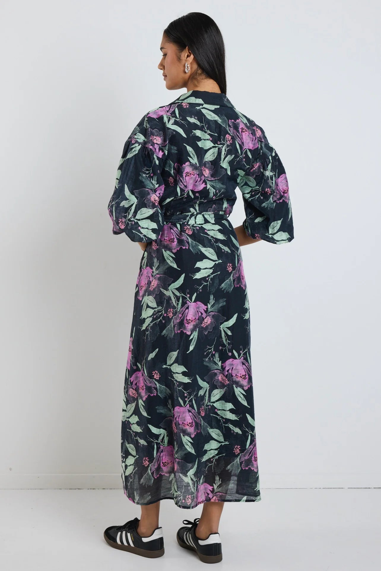 Ivy Lane Floral Layered Surplice Balloon Sleeve Dress